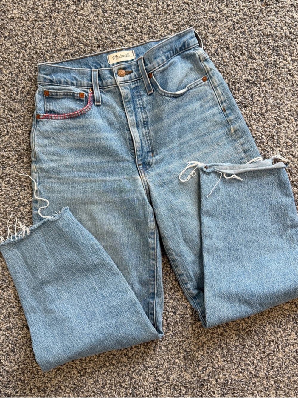 Madewell Balloon Jeans in Whistler Wash- Embroidered Pocket, High Waisted 26
